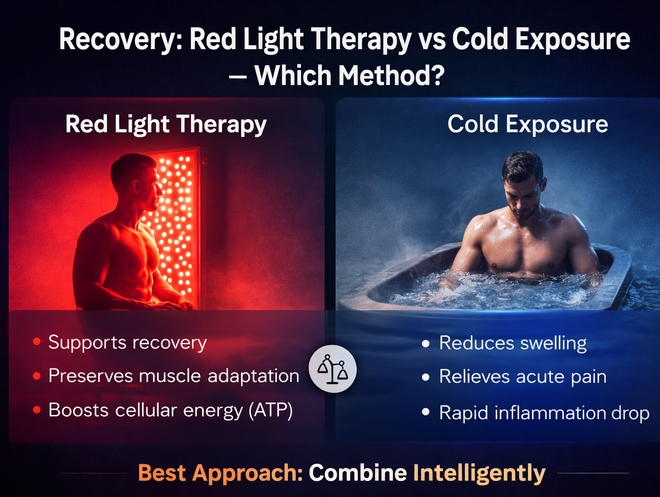 Red Light Therapy vs Cold Exposure for Recovery – Which Method Is Best for Muscle Growth, Performance & Pain Relief?