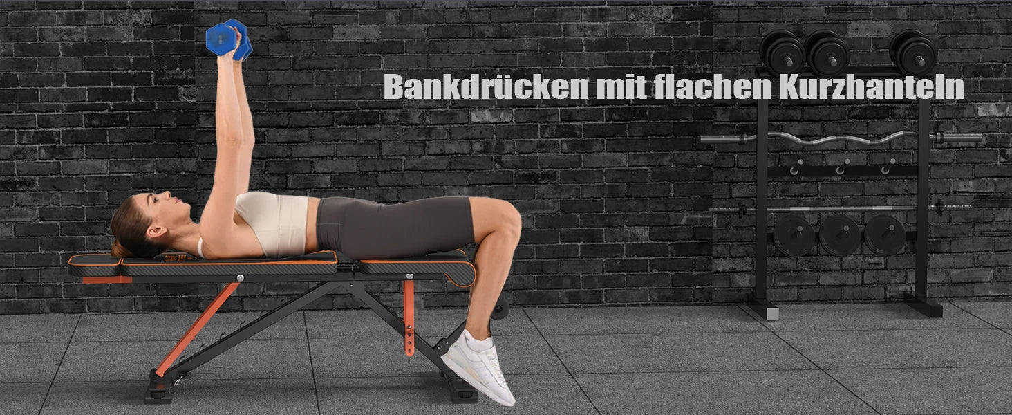 Bigzzia Adjustable Weight Bench – Foldable Full Body Workout Bench with Resistance Bands (880lb Capacity) - Zack Fitness