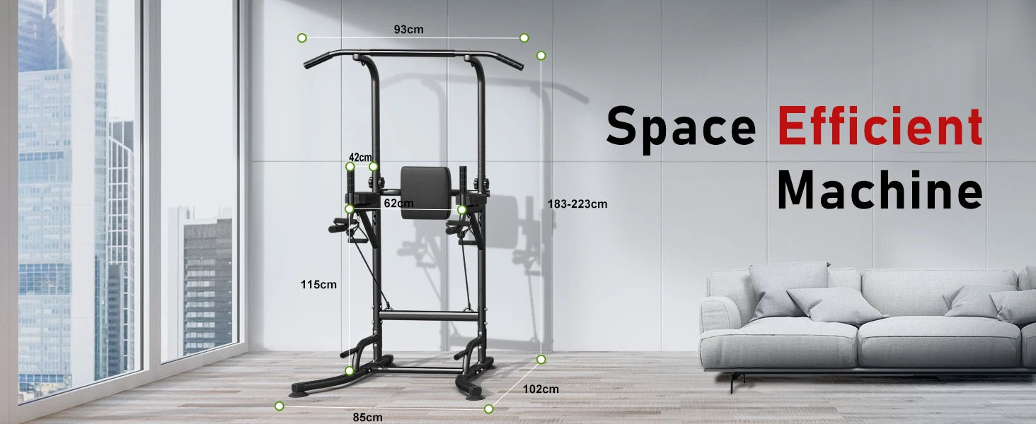 Power Tower Dip Station – Adjustable Pull-Up & Push-Up Bar for Full Body Home Strength Training - Zack Fitness