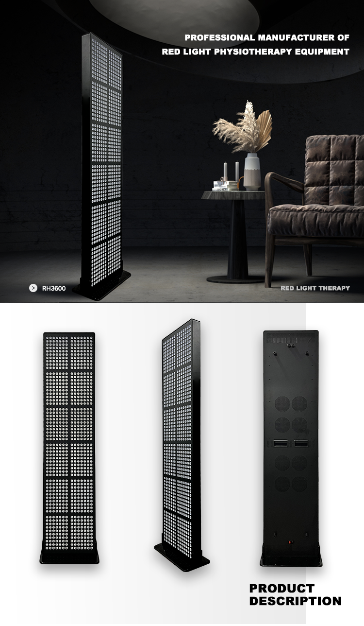 red light therapy panel with adjustable stand for full body treatment