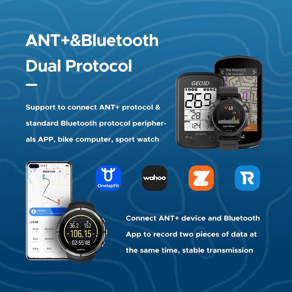 Bluetooth ANT+ Cycling Cadence Sensor for Zwift Strava Garmin