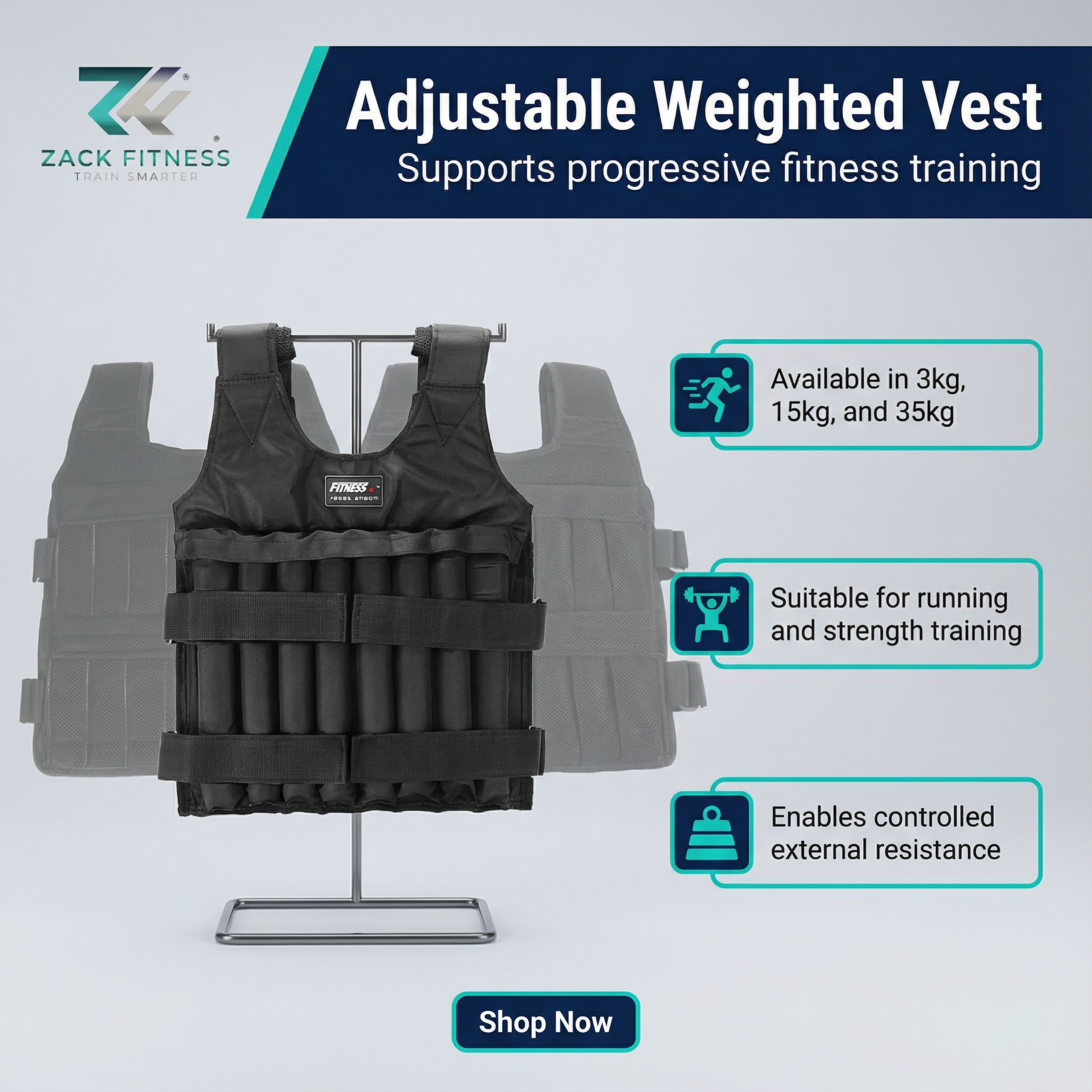 adjustable weighted training vest designed for strength workouts running conditioning and progressive resistance training