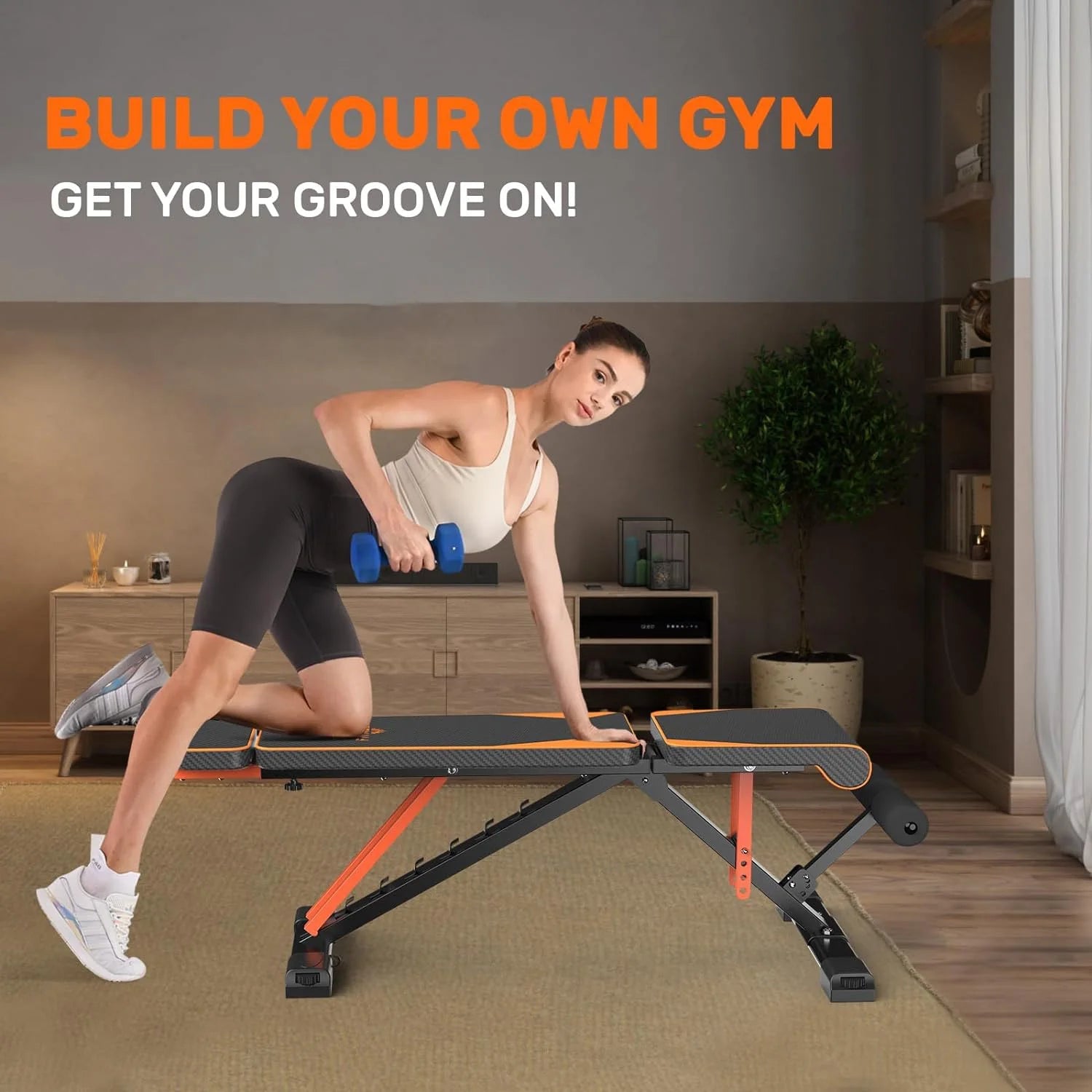foldable adjustable weight bench for home strength workouts