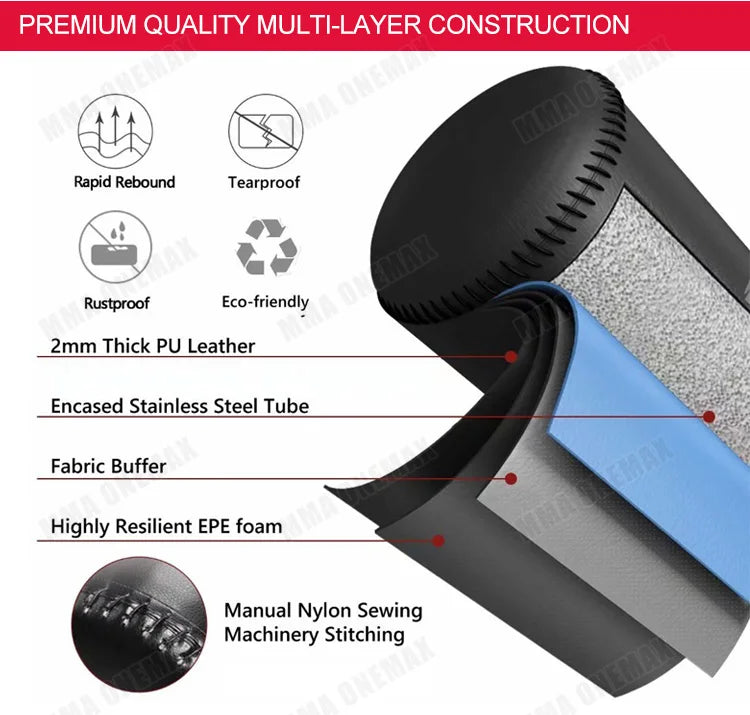 Free standing punching bag used for boxing punches and combinations