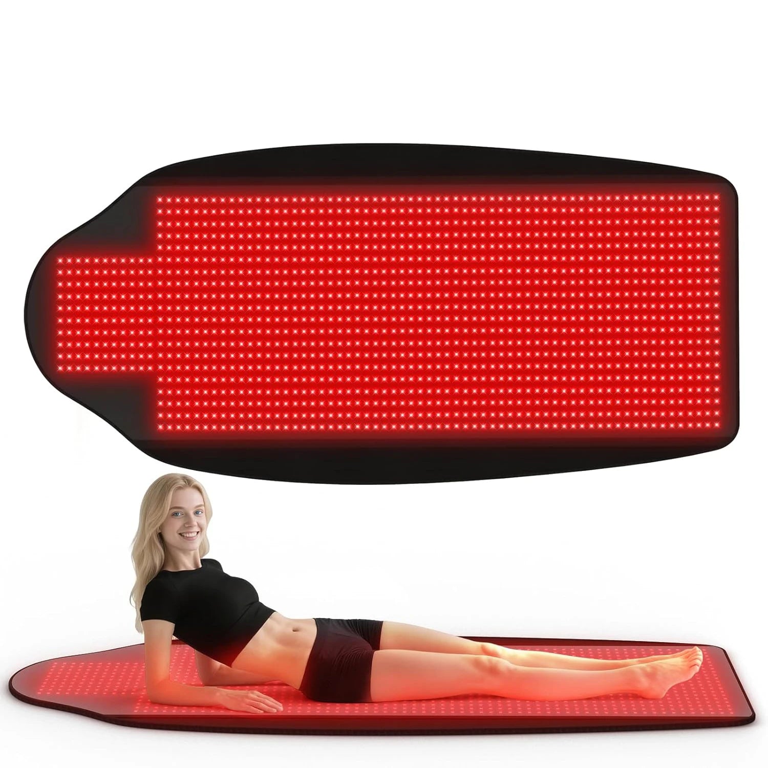 Full body red and infrared light therapy pad with 1370 LEDs for muscle recovery pain relief and cellular regeneration using 660nm and 850nm wavelengths