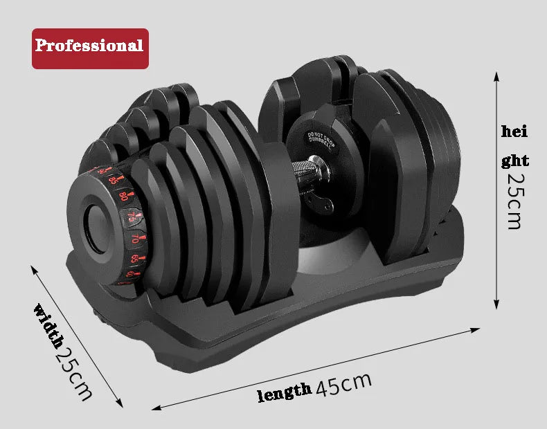 40kg Adjustable Dumbbell – Fast-Lock, Smart Weight for Home Strength Training (90lbs Adjustable Gym Equipment) - Zack Fitness