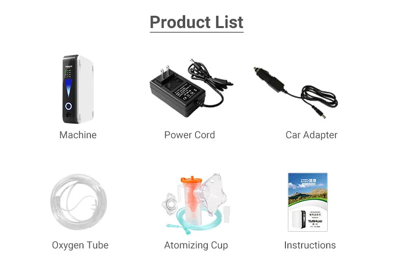 ZIQING Portable Oxygen Concentrator 1–2L | Home & Car Use 2025 - Zack Fitness