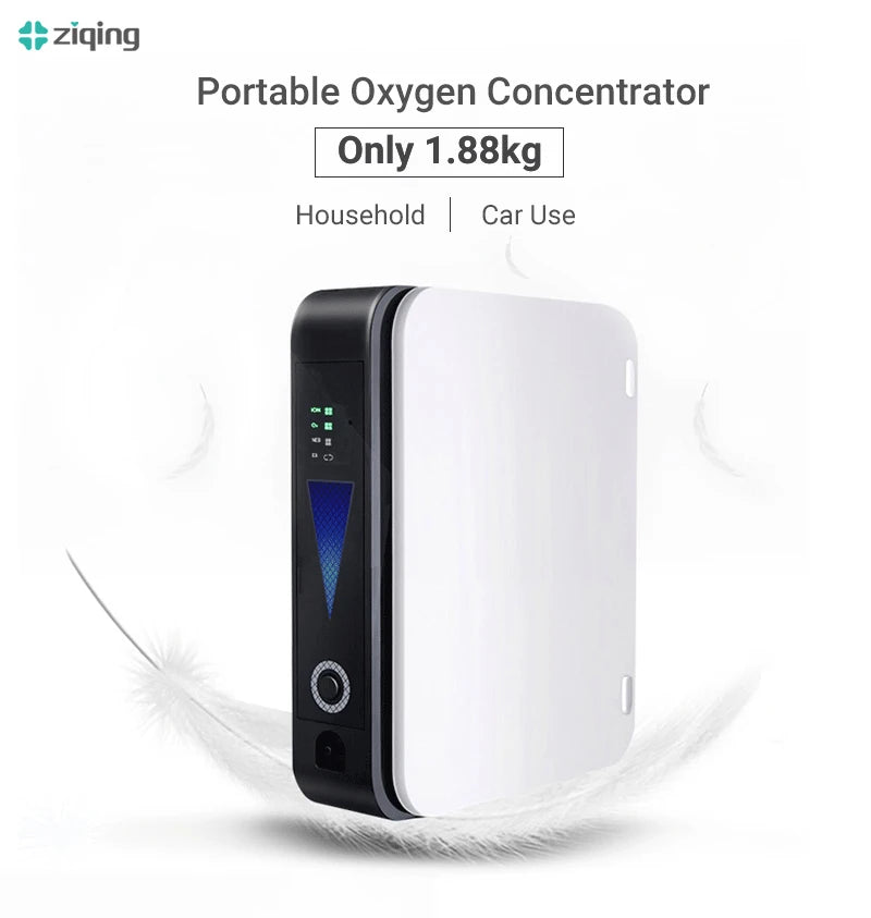 ZIQING Portable Oxygen Concentrator 1–2L | Home & Car Use 2025 - Zack Fitness
