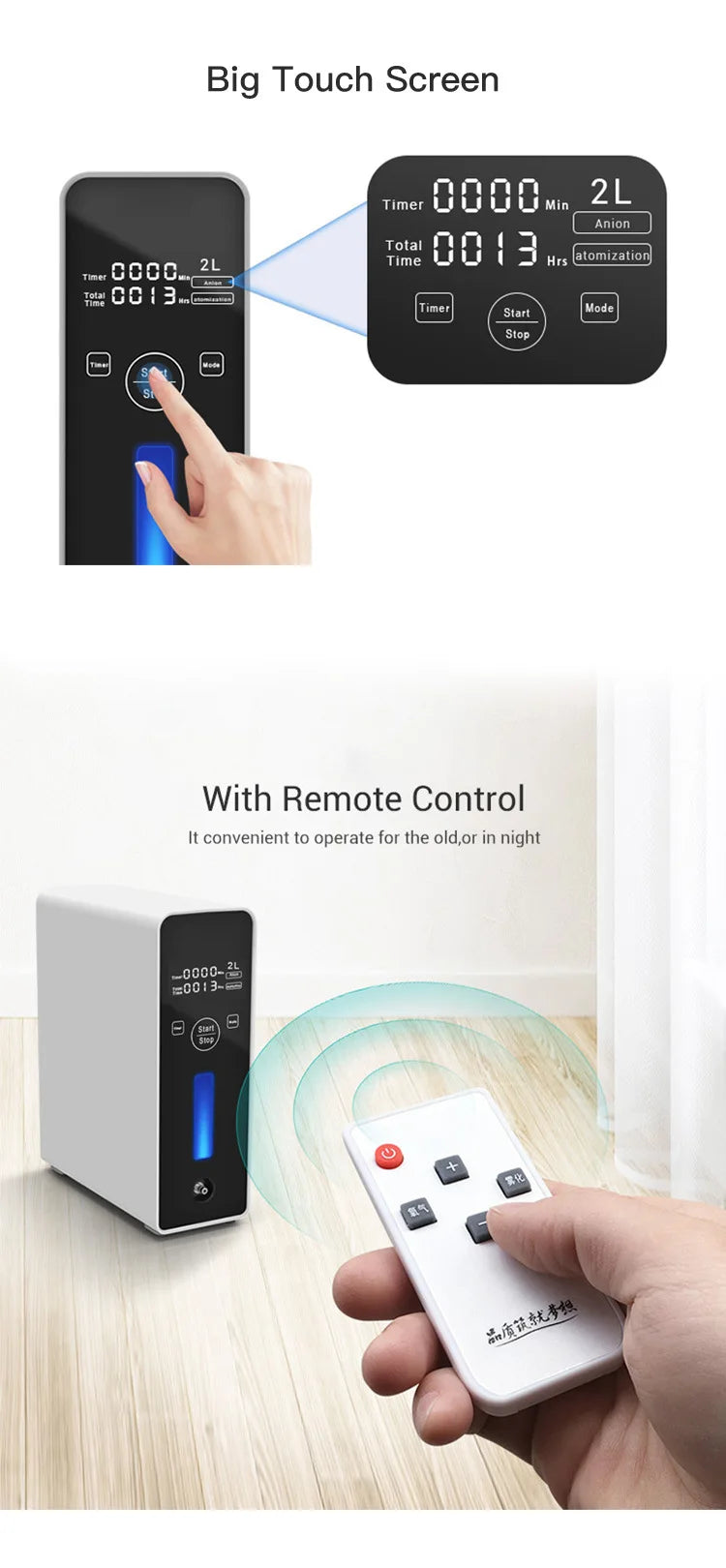 ZIQING Portable Oxygen Concentrator 1–2L | Home & Car Use 2025 - Zack Fitness