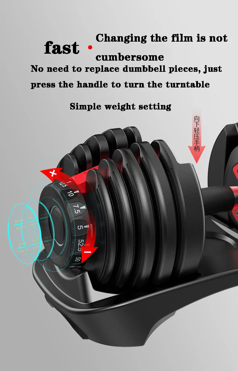 40kg Adjustable Dumbbell – Fast-Lock, Smart Weight for Home Strength Training (90lbs Adjustable Gym Equipment) - Zack Fitness