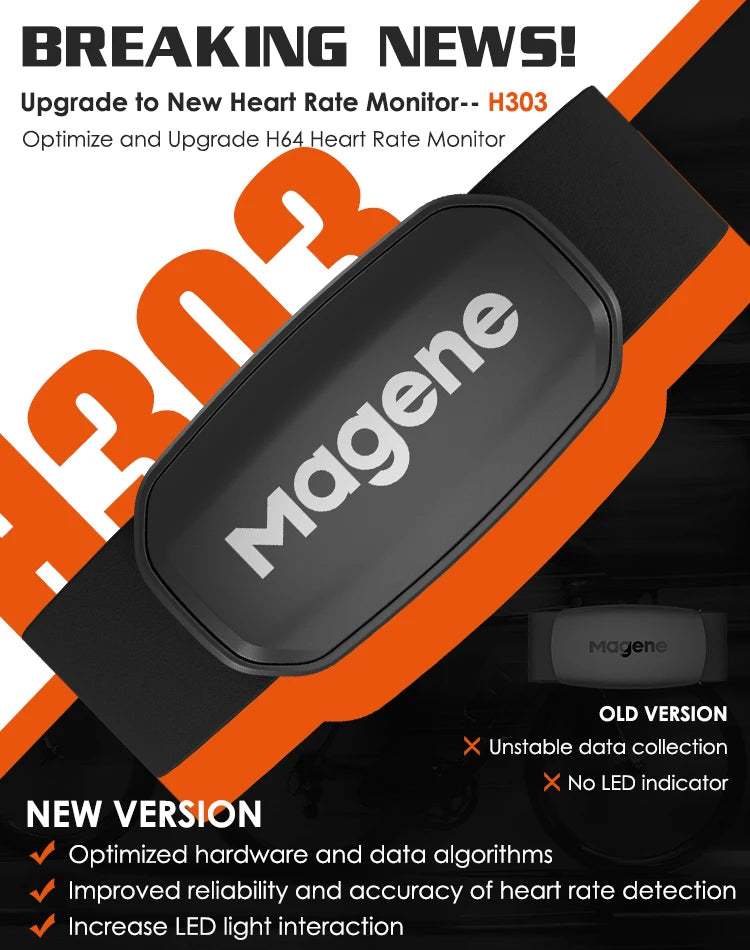 Magene H303 Heart Rate Monitor | Dual Bluetooth & ANT+ Chest Strap - Zack Fitness