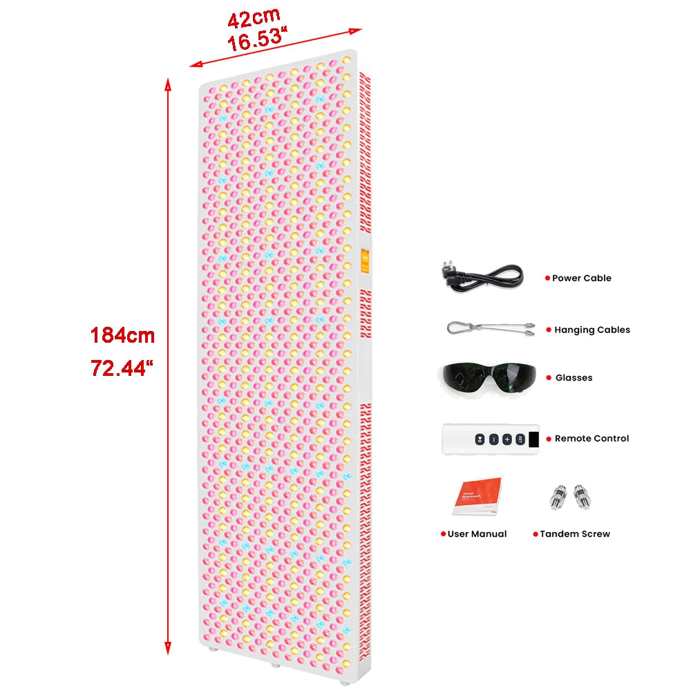 Full spectrum red light therapy panel used at home during evening wellness routine