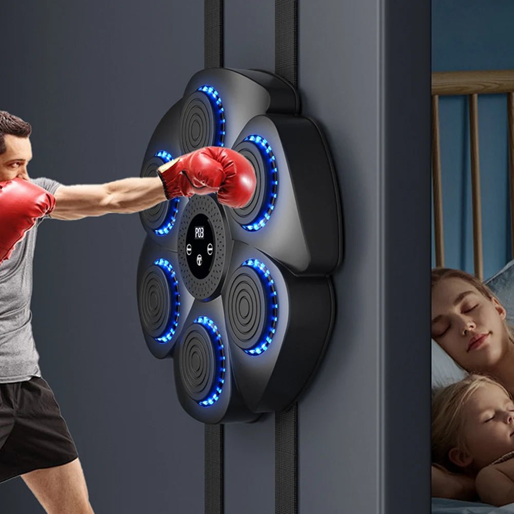 LED reaction training panel mounted on wall for boxing rhythm and accuracy practice.
