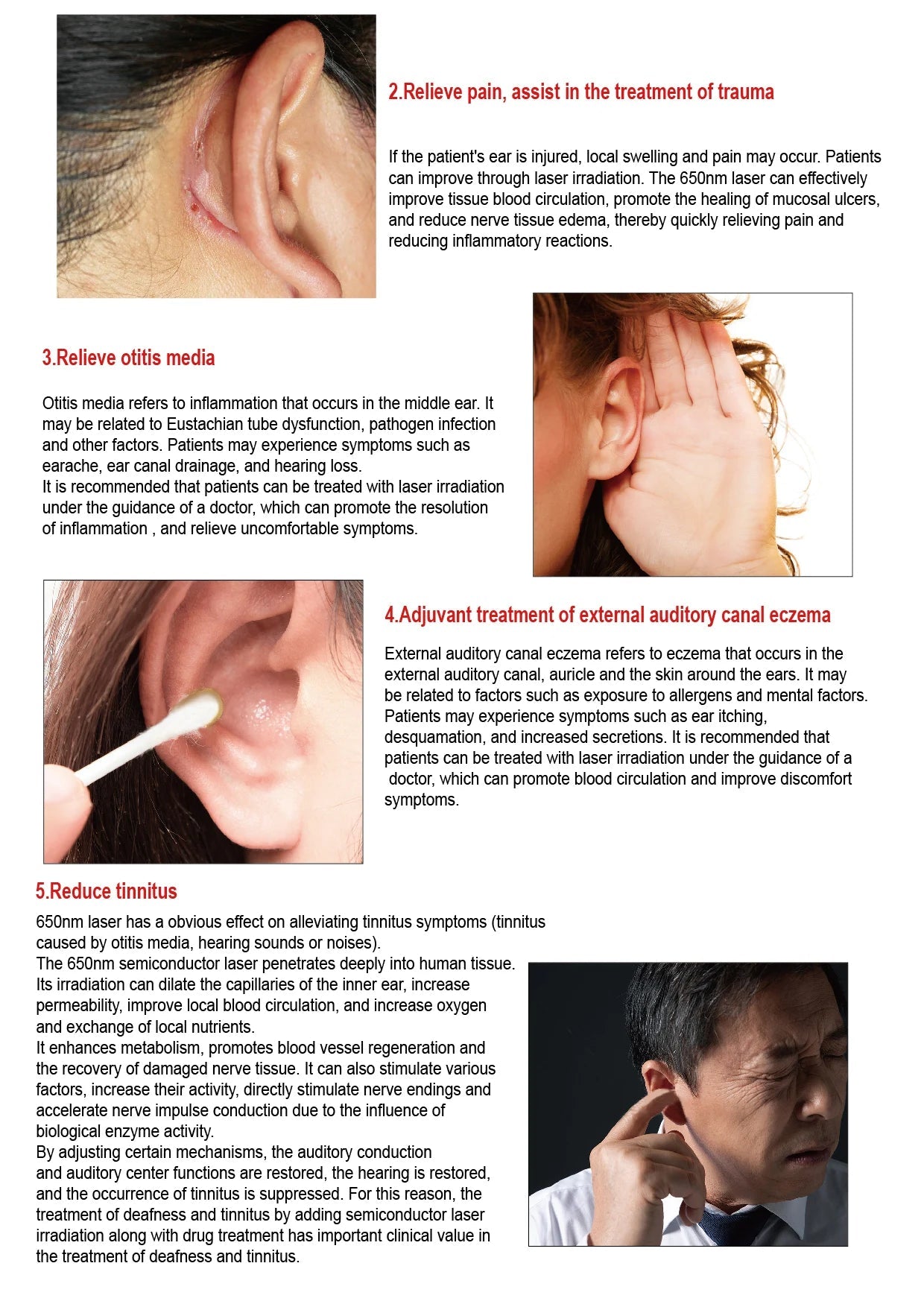 Low-level 650nm laser wellness device applied to the ears