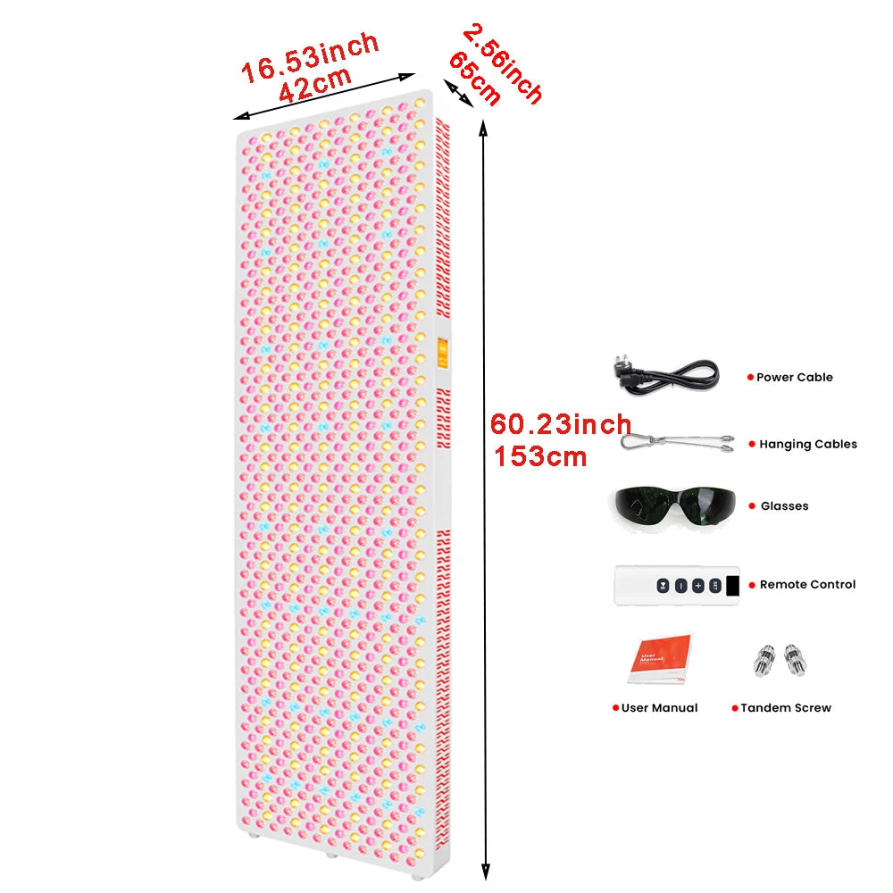Full spectrum red light therapy panel with industrial grade metal housing