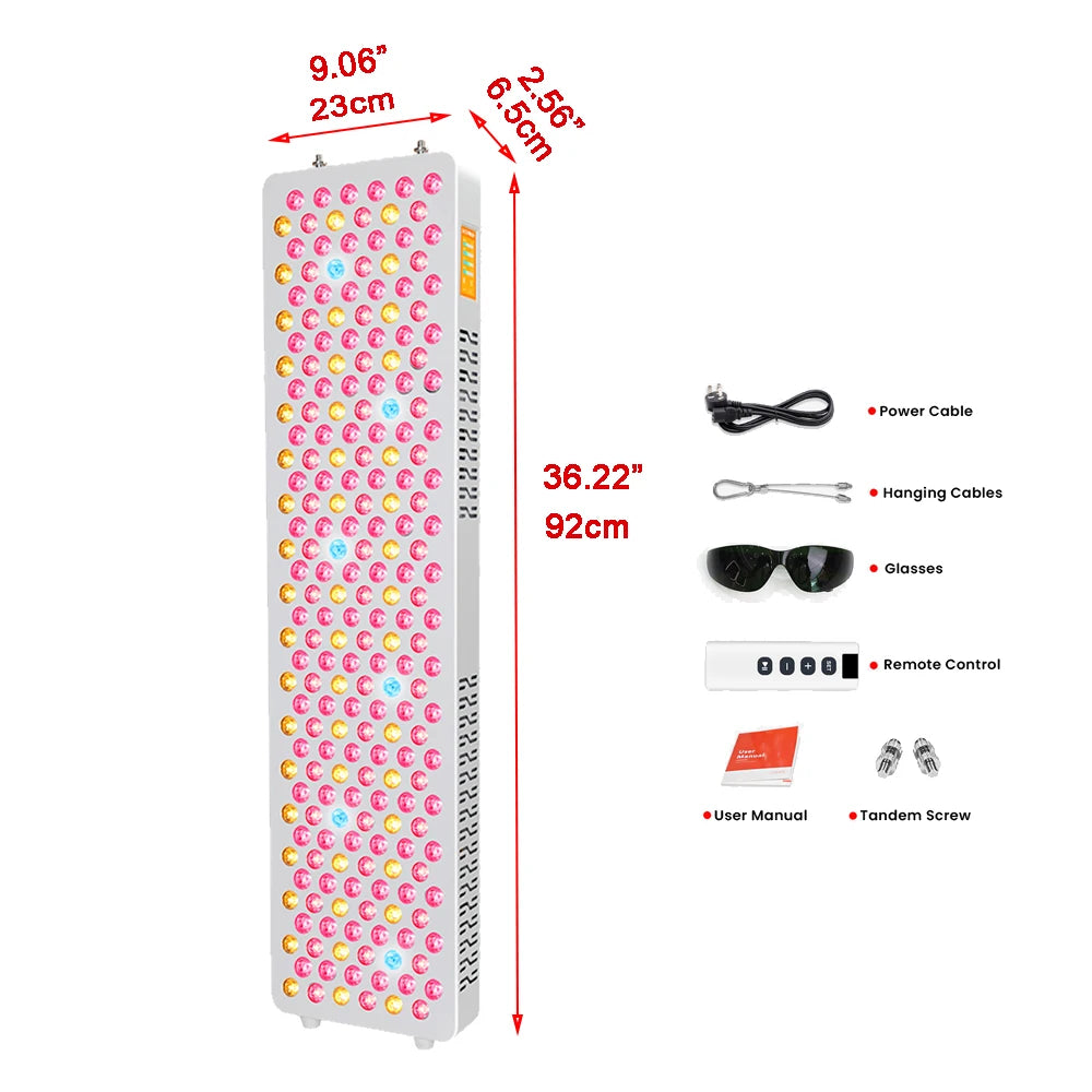 Full spectrum red light therapy panel used in morning wellness and activation routine