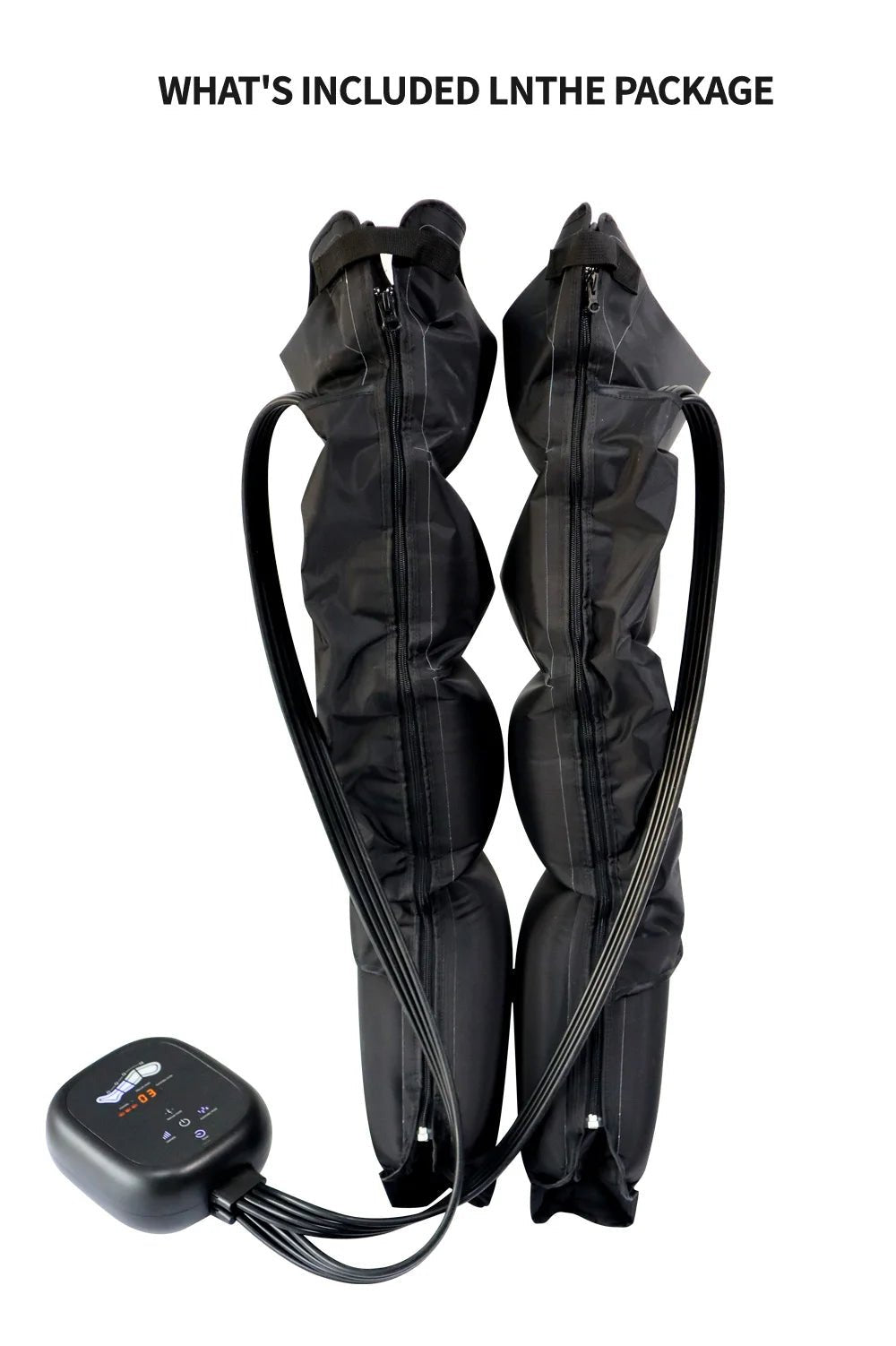 Athlete resting after workout while using air compression recovery boots