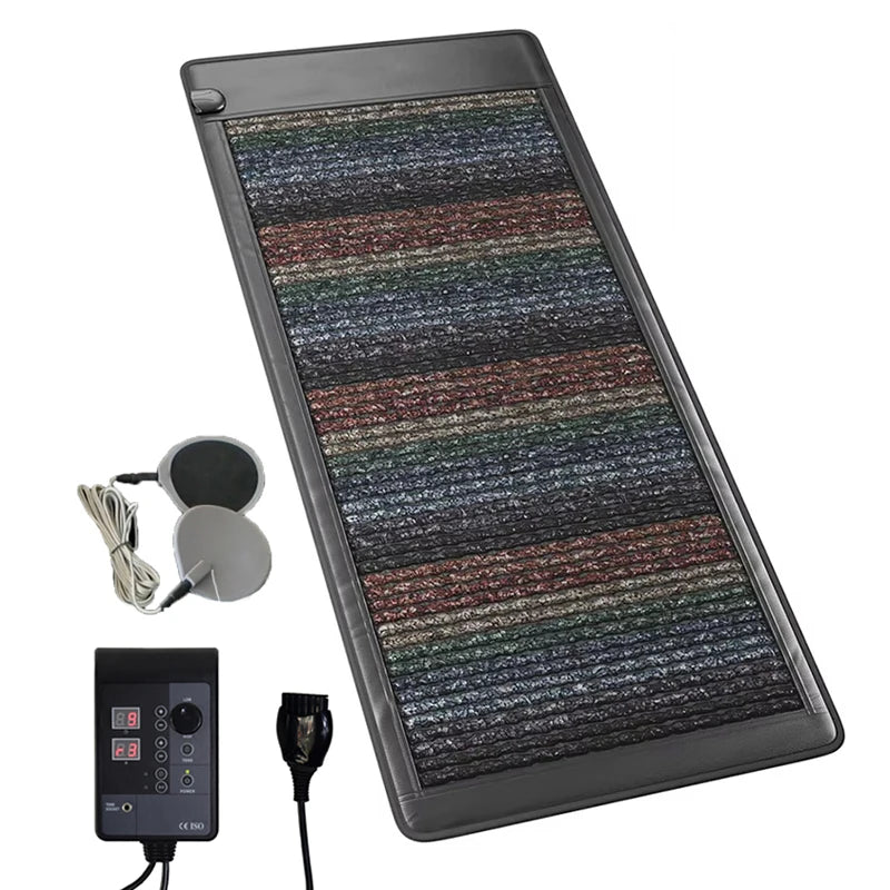 Internal layers of PEMF infrared heating therapy mattress with gemstones, nano charcoal and heating resistors