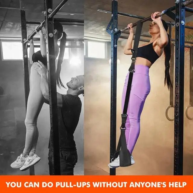 pull up assistance system with waist belt for pull ups and dips
