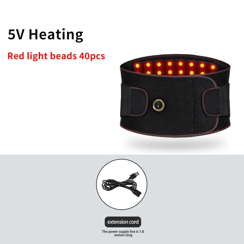 Red light therapy belt used by people experiencing lower back pain from long sitting