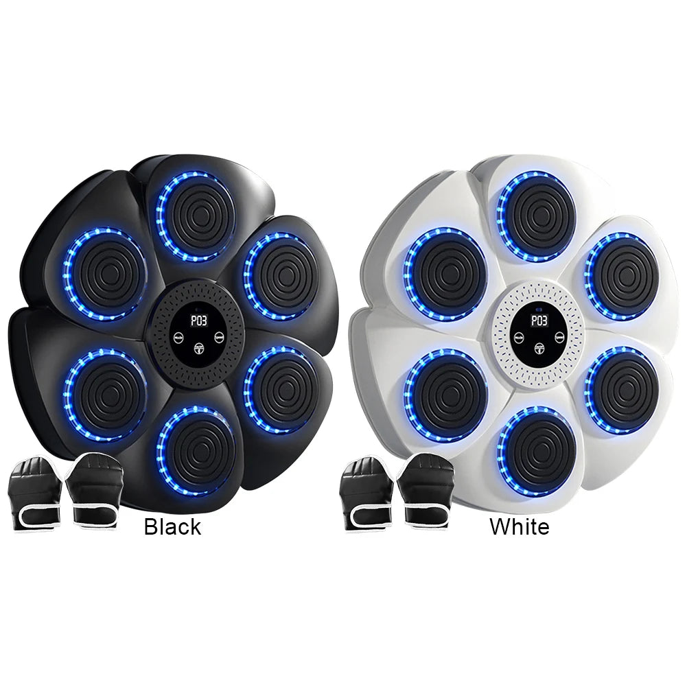 Music synced boxing reaction wall for rhythm based boxing workouts and punch flow training