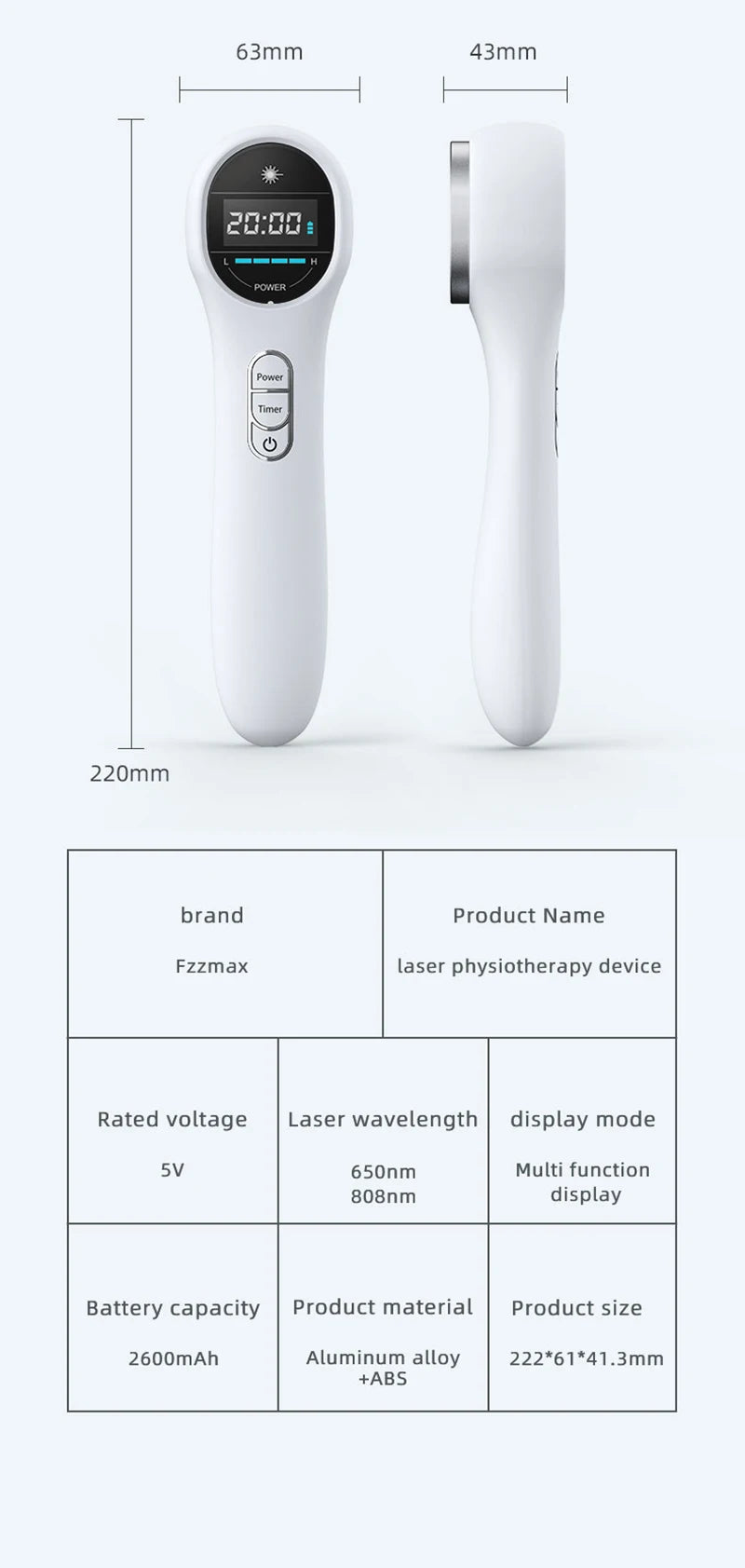 650nm & 808nm Red Light Therapy Laser Device – Pain & Recovery Tool - Zack Fitness