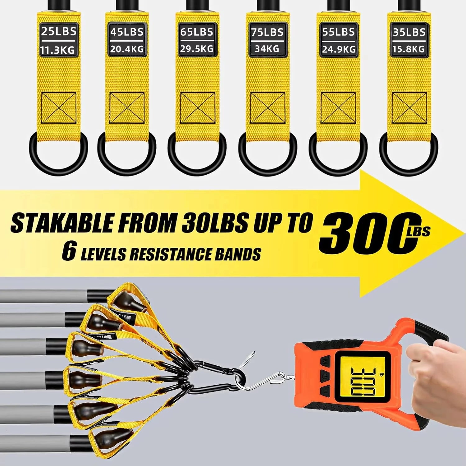 300lbs Heavy Resistance Bands Set – Full-Body Adjustable Fitness System for Strength, Rehab & Mobility - Zack Fitness