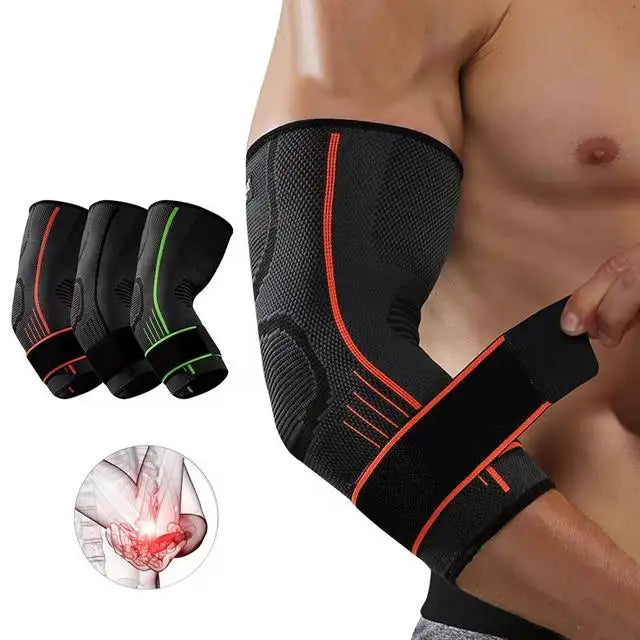 Elbow Compression Sleeve with Strap | Brace for Pain Relief, Lifting & Arthritis - Zack Fitness