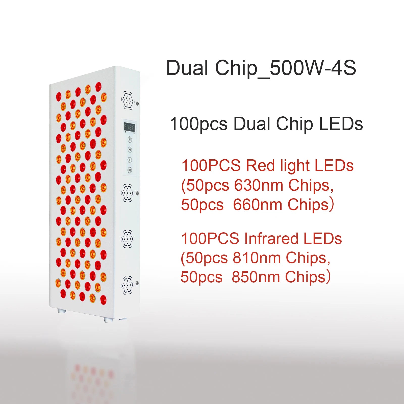 Dual Chip Red Light Therapy Panel 630nm 850nm – Face & Body Care - Zack Fitness