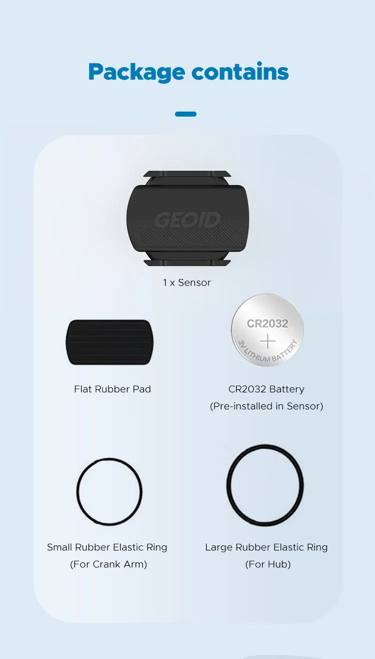 GEOID Bike Cadence & Speed Sensor | Bluetooth ANT+ | 2025 Model - Zack Fitness