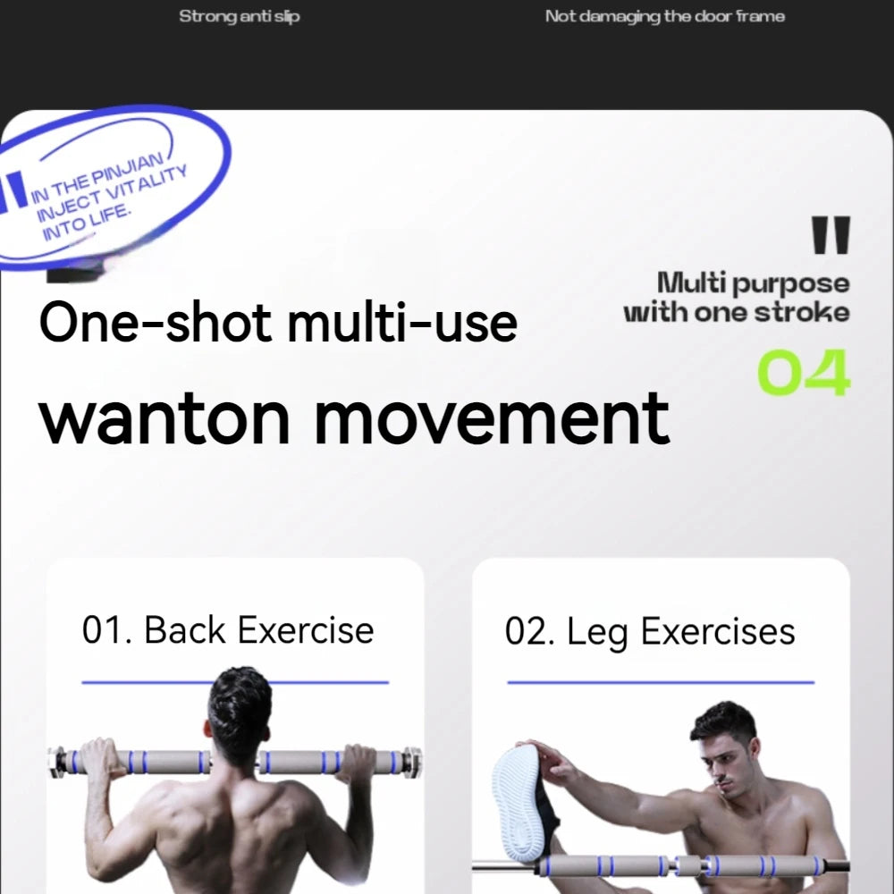 Telescopic Doorway Pull-Up Bar – Adjustable Non-Slip Chin-Up Bar for Home Strength Training (Men & Women) - Zack Fitness