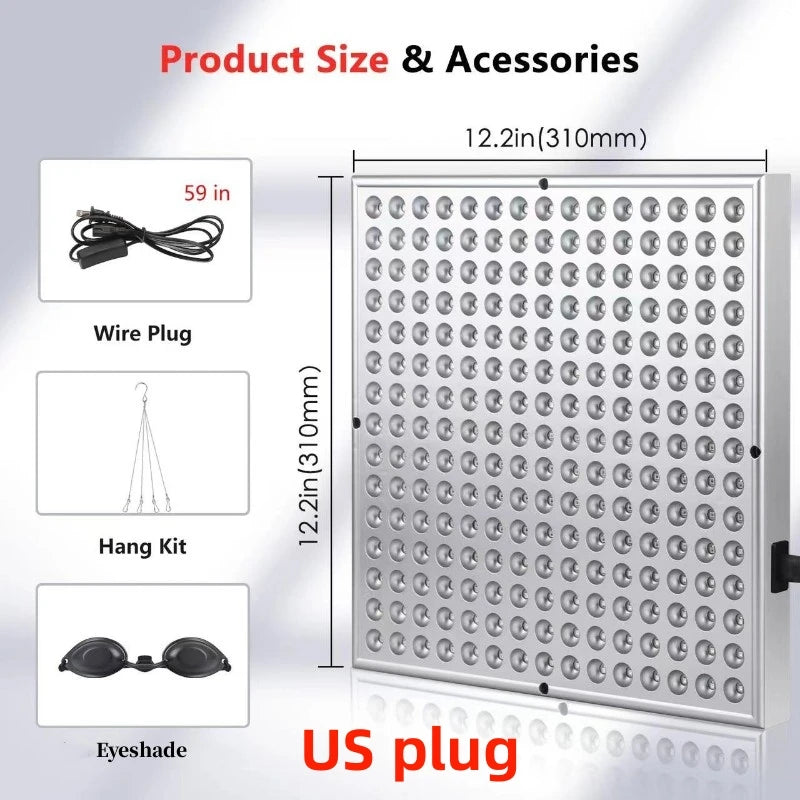 Red Light Therapy Panel – 225 LEDs (660nm & 850nm) for Skin, Pain Relief & Recovery - Zack Fitness