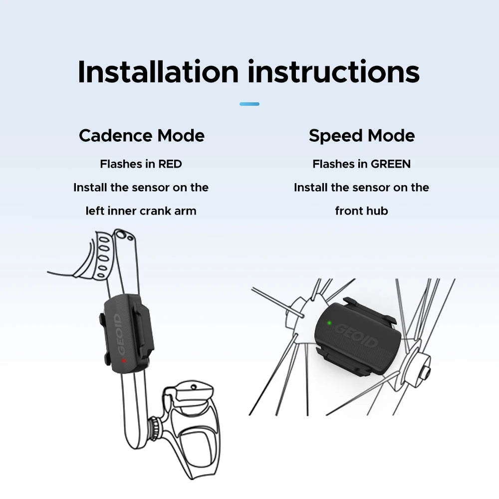 GEOID Bike Cadence & Speed Sensor | Bluetooth ANT+ | 2025 Model - Zack Fitness