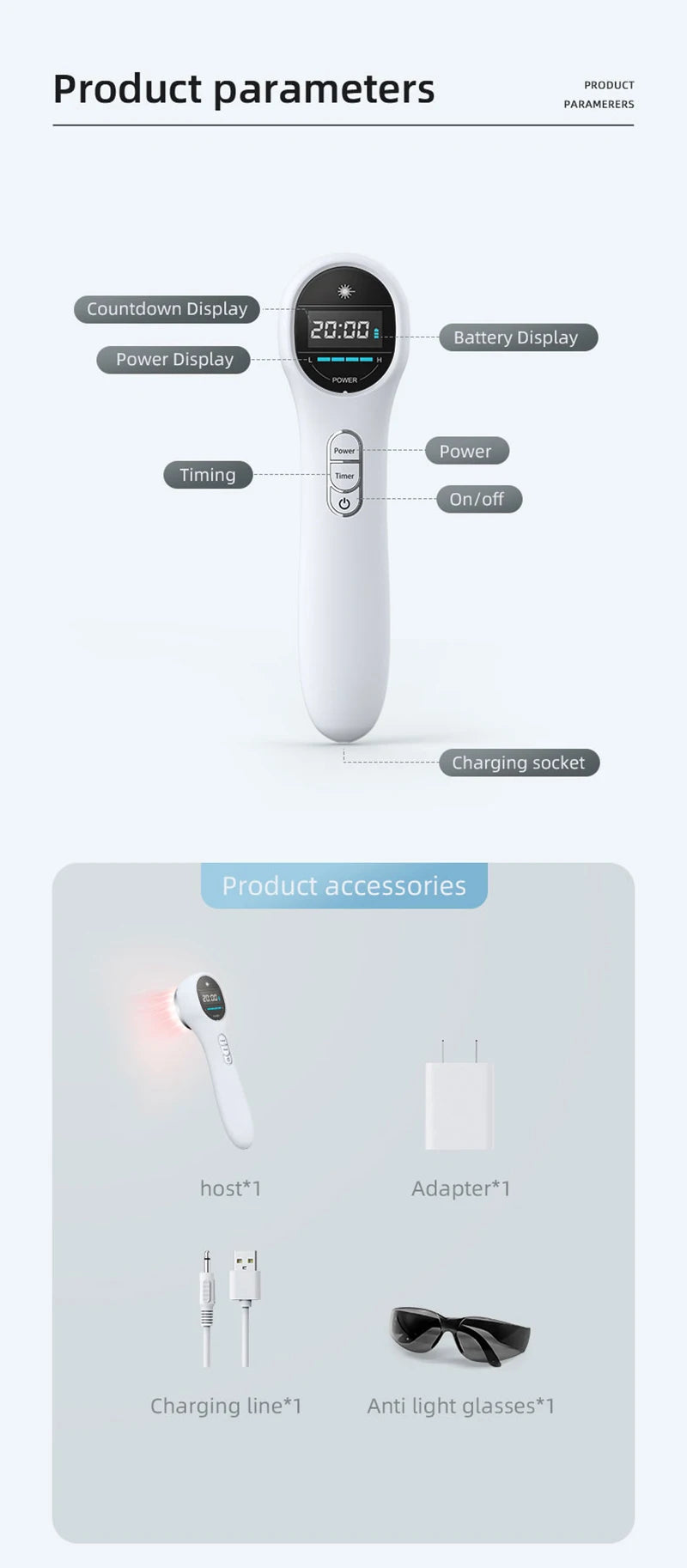 650nm & 808nm Red Light Therapy Laser Device – Pain & Recovery Tool - Zack Fitness