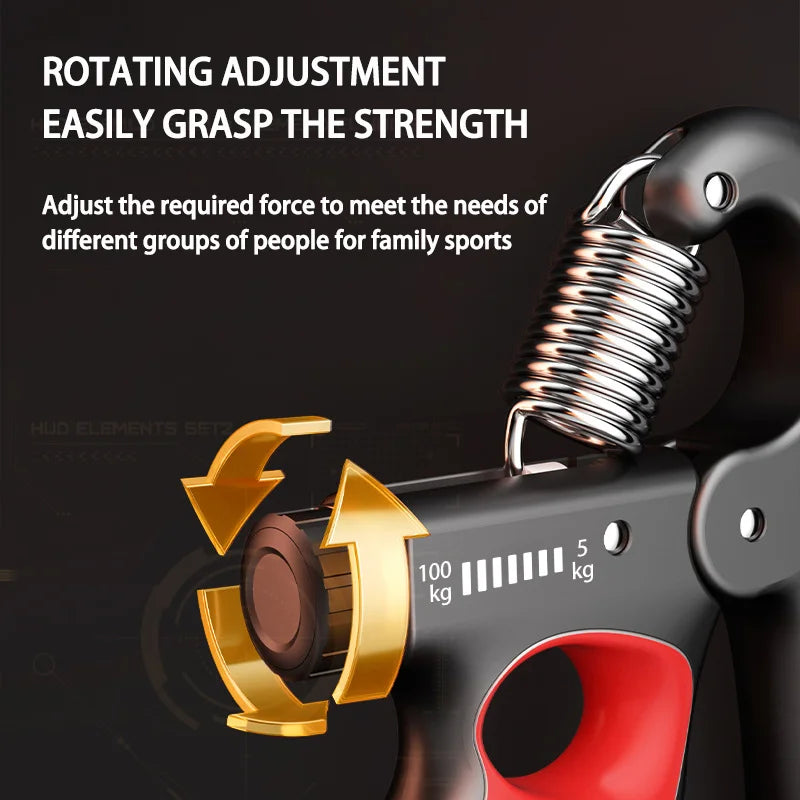 Hand Grip Strengthener Adjustable 5–150kg | Wrist & Forearm Exerciser for Strength Training, Rehab & Muscle Recovery - Zack Fitness