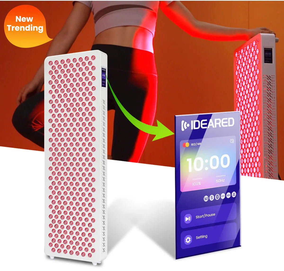 New Arrival touch screen 1500W Led Panel Red Light Therapy 630Nm 660Nm 810Nm 830Nm 850Nm Red Light Therapy Panel RL300MAXC - Zack Fitness