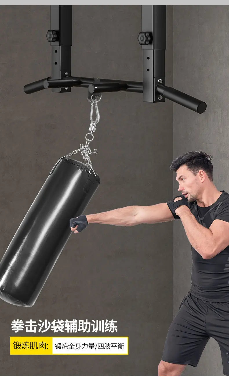 Wall-Mounted Pull-Up Bar with Sandbag Rack – Heavy-Duty Home Fitness Equipment for Strength Training - Zack Fitness