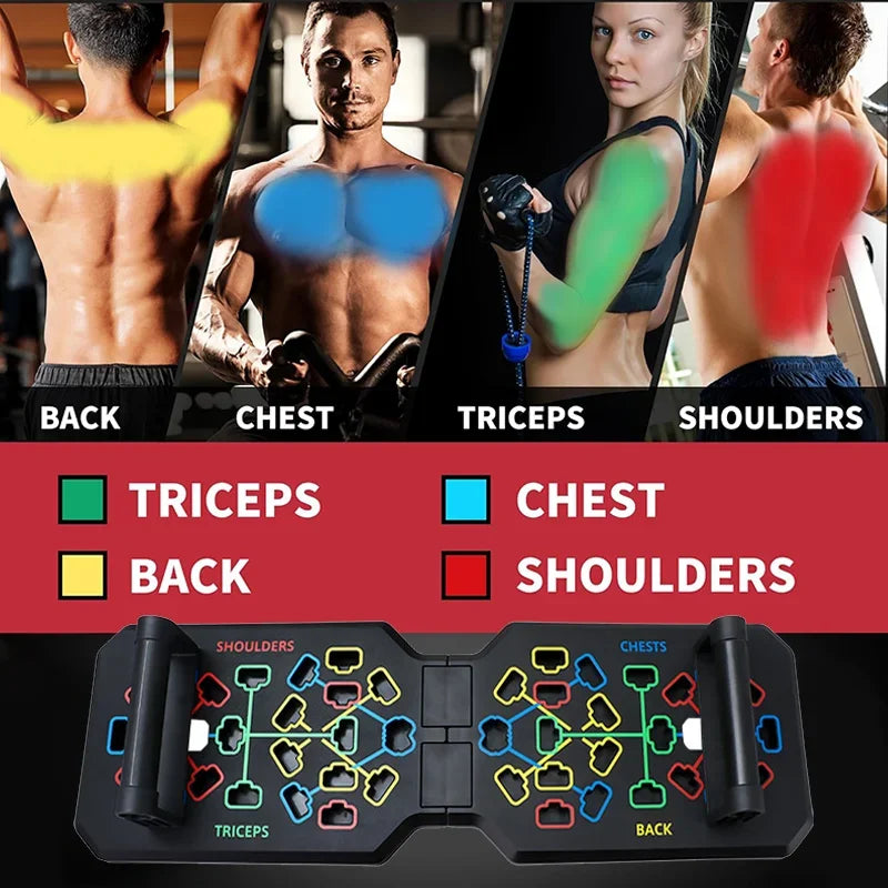 Portable Multifunctional Push-Up Board Set – Foldable Home Gym Trainer for Chest, Arms & Core - Zack Fitness