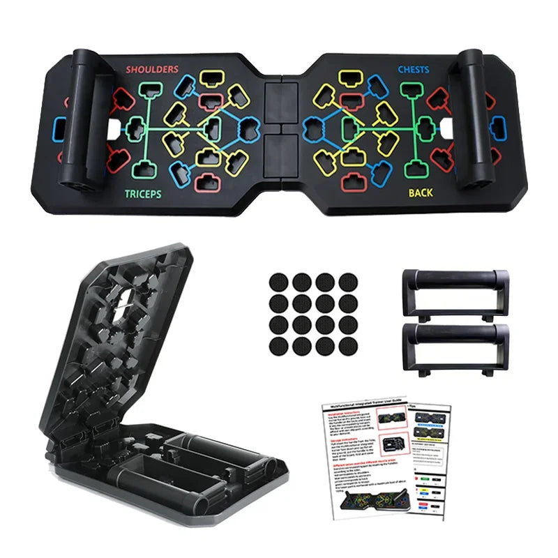 Portable Multifunctional Push-Up Board Set – Foldable Home Gym Trainer for Chest, Arms & Core - Zack Fitness