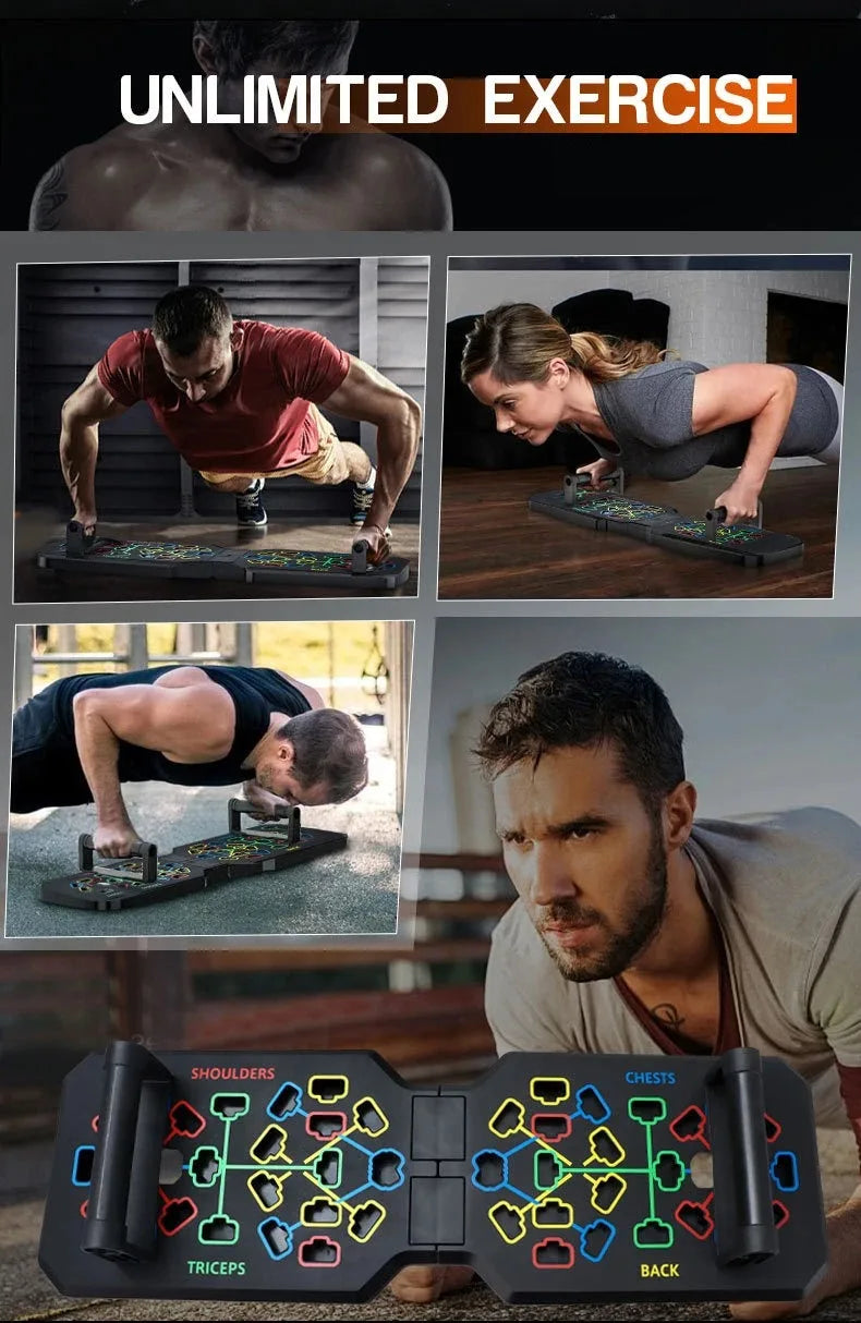 Portable Multifunctional Push-Up Board Set – Foldable Home Gym Trainer for Chest, Arms & Core - Zack Fitness