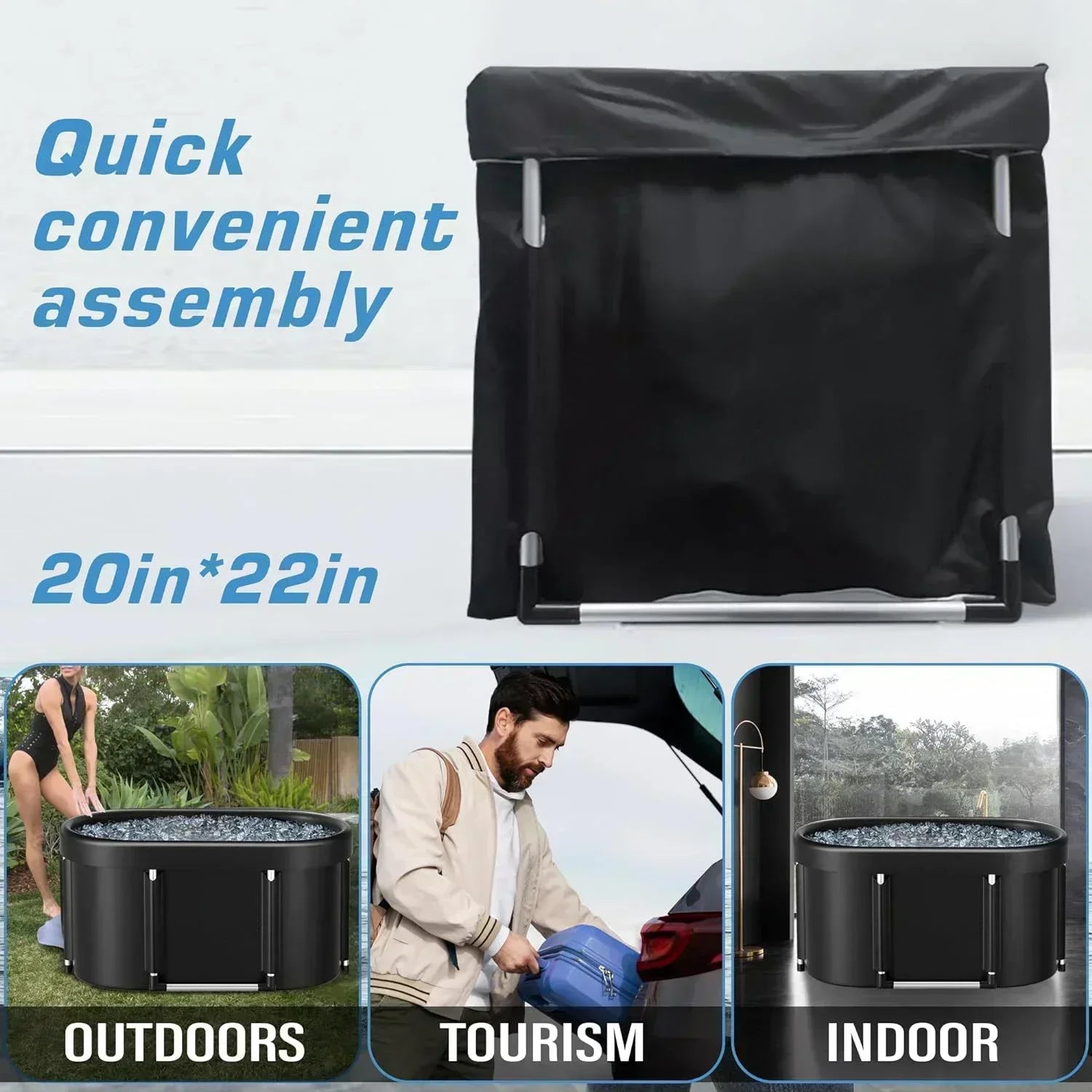 Ice bath tub setup process showing easy assembly
IMAGE TITLE: