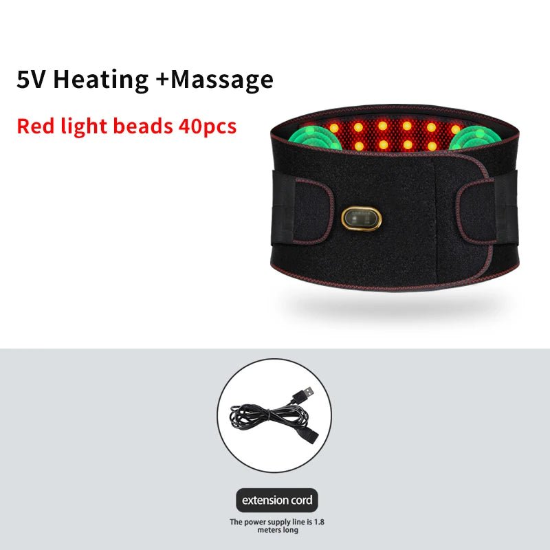 Wearable heat and red light therapy belt system designed for comfort-focused use