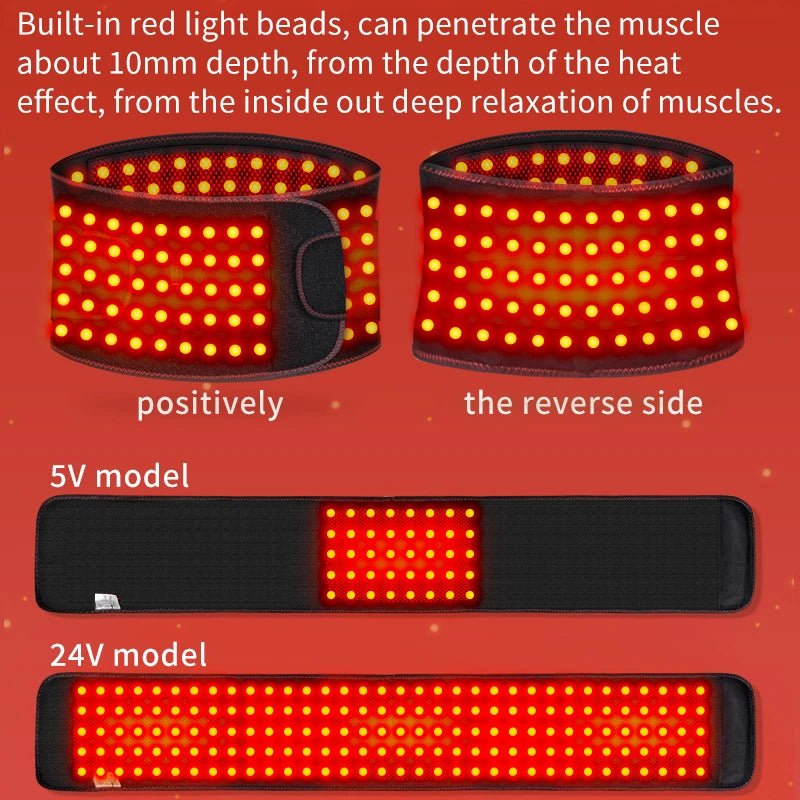 Wearable red light therapy belt designed to support lumbar comfort during daily activities