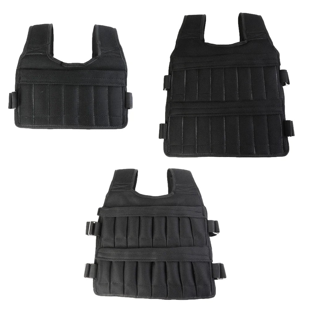 Adjustable resistance vest worn during high-intensity interval training session.