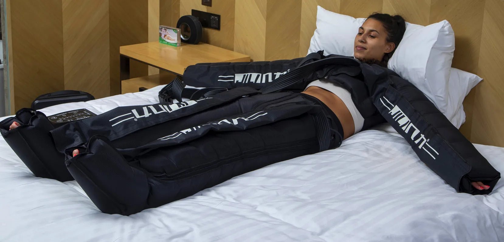 compression therapy boots used in wellness and recovery centers