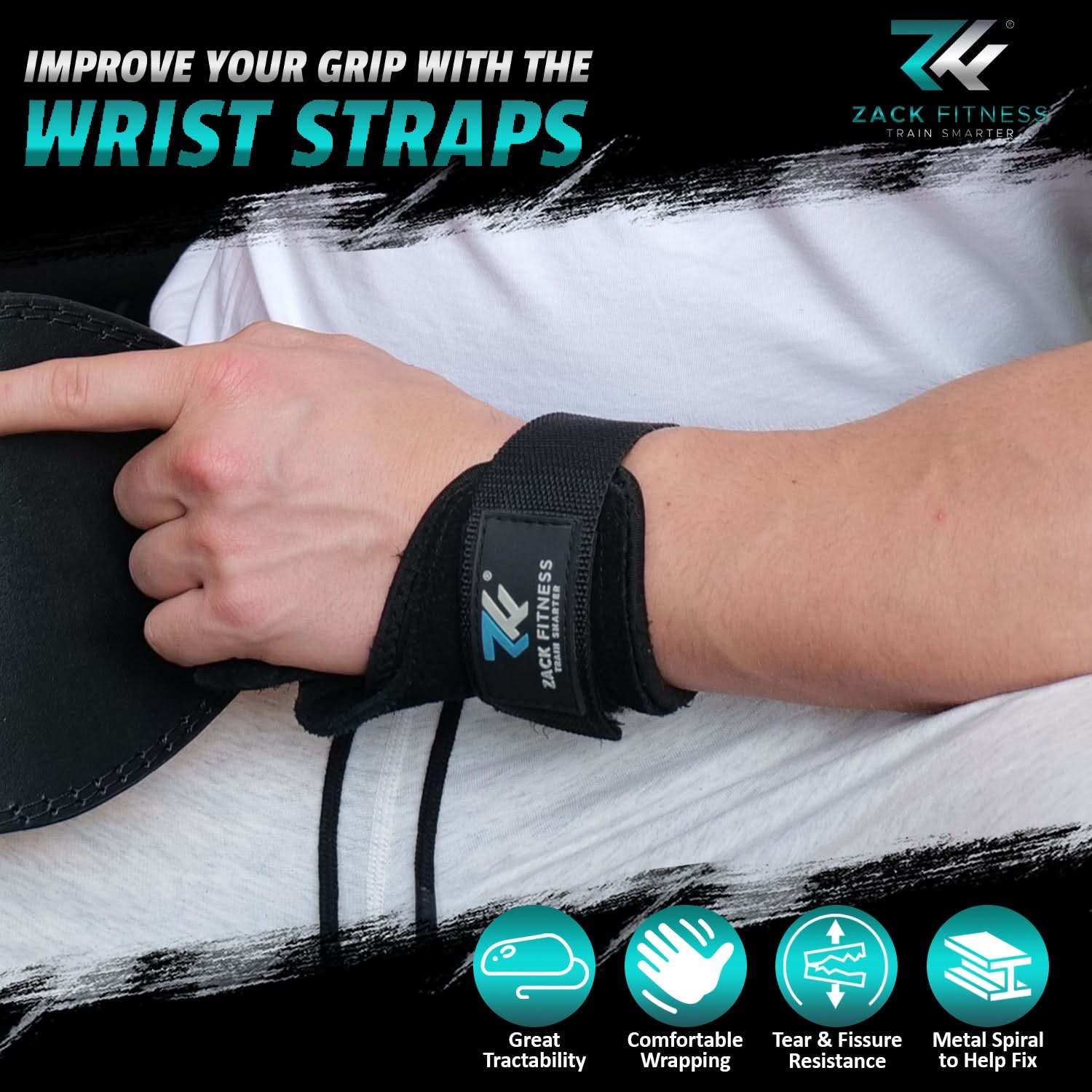 Wrist straps supporting grip strength and reducing hand fatigue during intense gym sessions