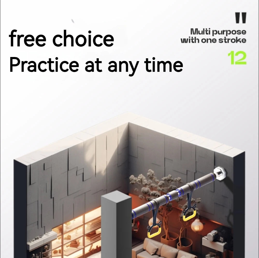 core and abdominal training using a doorway pull-up bar at home