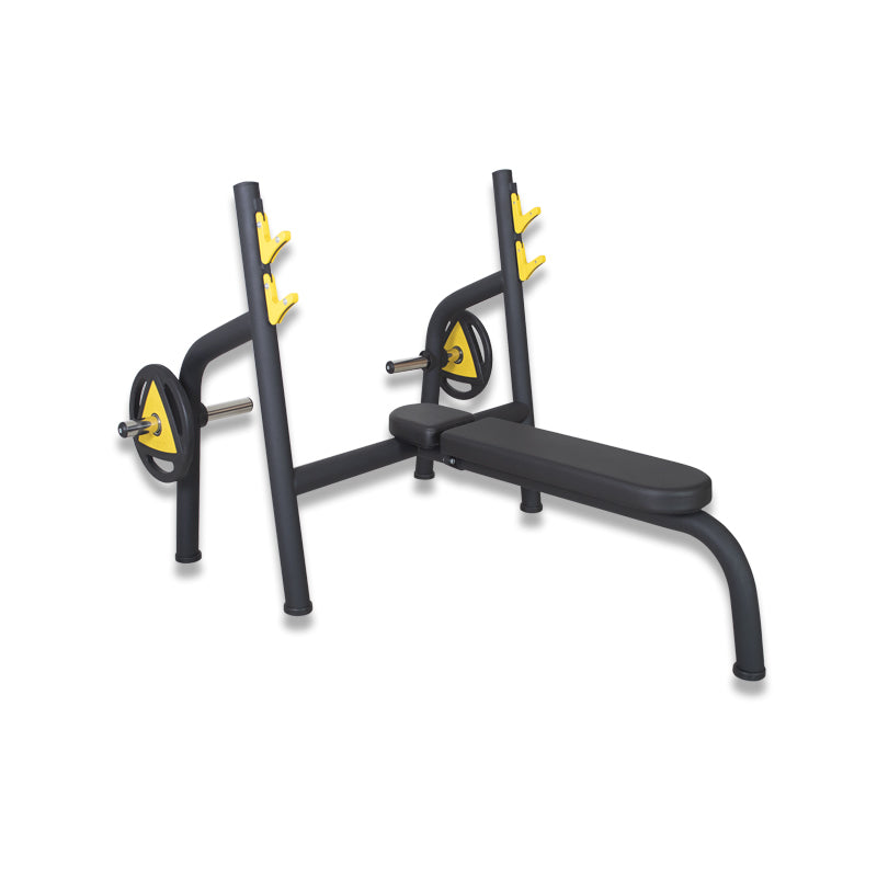 Discovery DB500 Bench Press by ESCOOL, commercial barbell bench press station at Zack Fitness, manufacturer view 1
