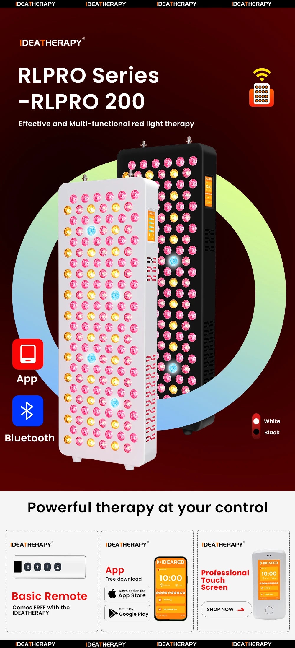 red light therapy device full body panel high irradiance 163mw per cm2 output