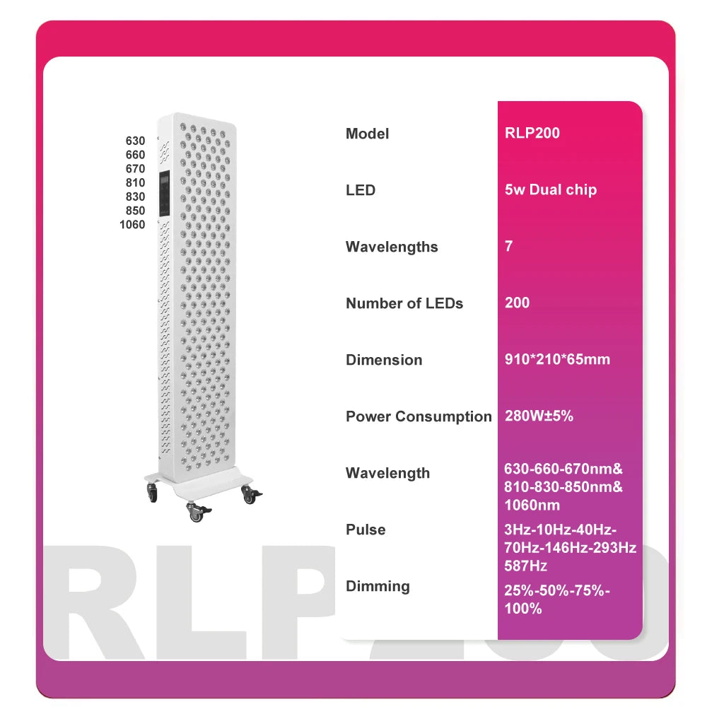 infrared and red light therapy panel full spectrum device for muscle recovery and circulation support